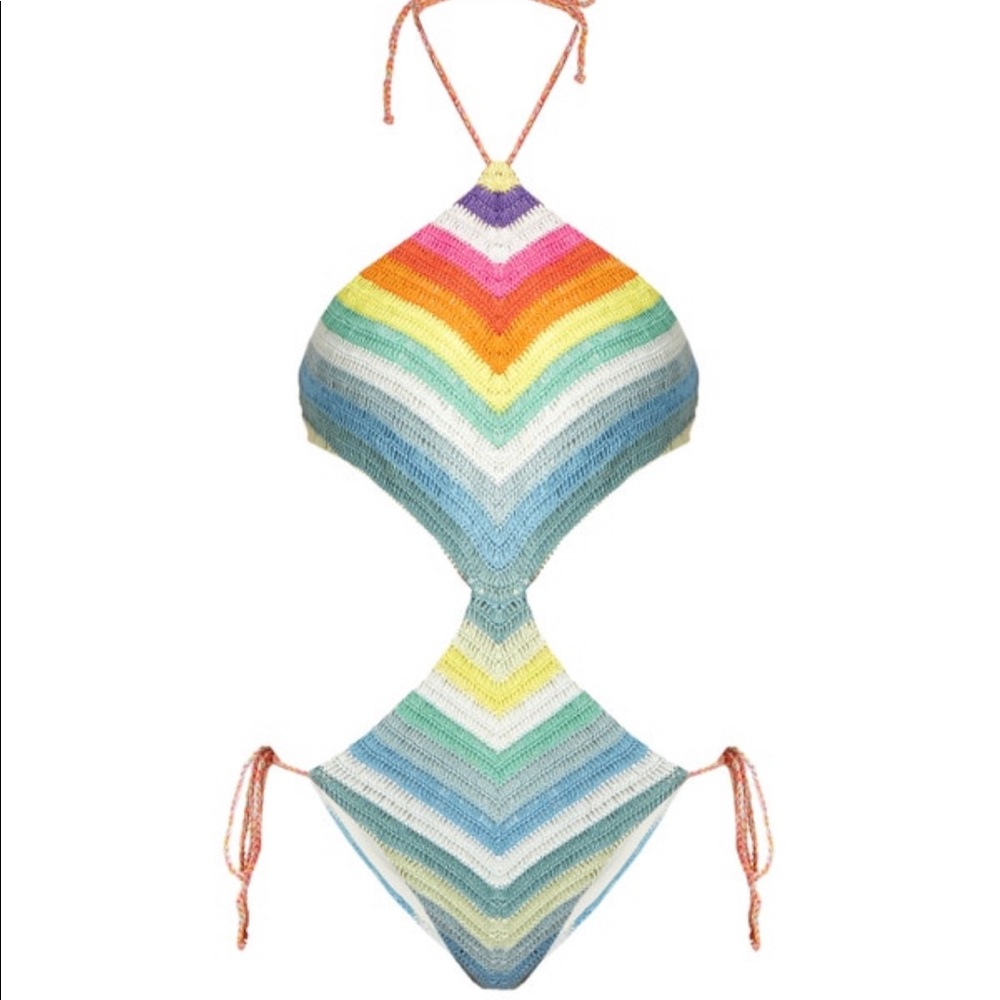 NWT Mara Hoffman Prismatic Crochet One Piece XS